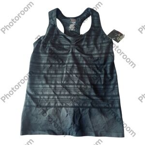 Danskin Black Ribbed Sleeveless Tank Top